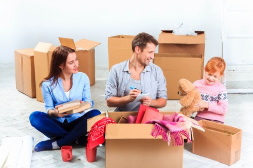 Removal team preparing a South Kensington home move