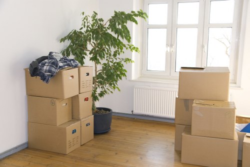 Removal team planning a move in South Kensington near period buildings
