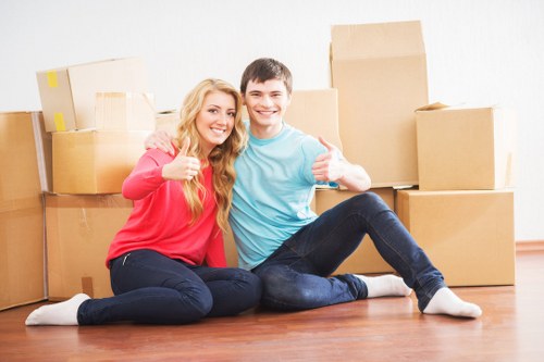 Local furniture removal team handling items in South Kensington