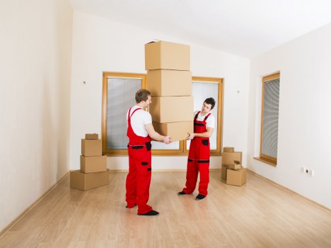 Removal van loading items from a South Kensington apartment building